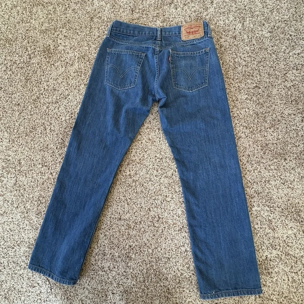 Levi's 514 Slim Straight Jeans Men 31x30 Medium Wash Cotton Zip‎ Fly Pockets
